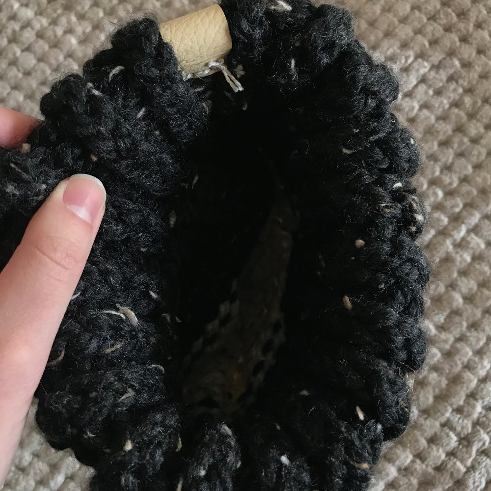 Double Brim Knit Hat [Obsidian & Oatmeal] - Picture 5 of 5